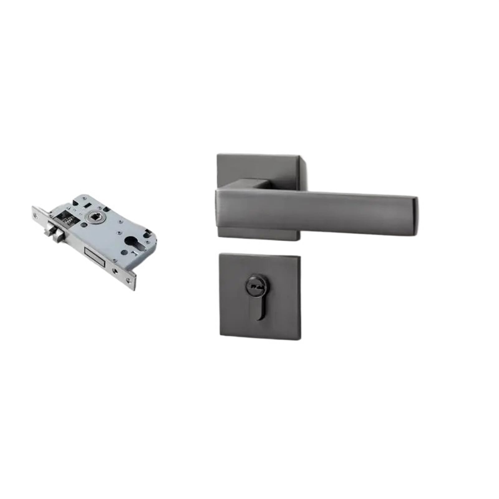 Yshiuol F Door Handles Split Handle Lock Body Set Modern Zinc Alloy Bedroom Door Silent Security With Key Or Home And Office(F)