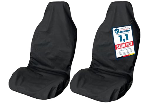 LIONSTRONG® Autositzschoner Vordersitz universell kompatibel [WASSERDICHT] - Autositzbezüge Vordersitze - Sitzschoner Sitzbezüge Auto - Autositz Sitzschutz - Werkstattschoner - Polyester 2 Stück