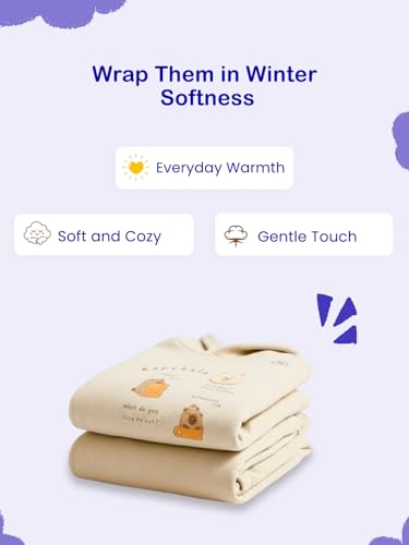 Image of Kidbea Premium Organic Cotton Unisex Baby Winterwear Co-ord Set | Soft, Warm & Classy Outfit for Boys & Girls | Warm & Cozy Fit for Infants kids