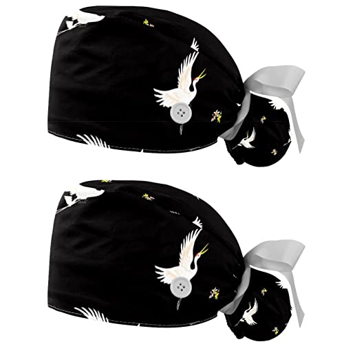 Chapeaux de travail respirants JDEZ : lot de 2 casquettes de protection motif grue