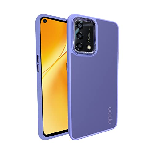 Image of A rtistque Frosted Translucent Back Cover Case for Oppo F19 / F19s | Electroplated Chrome Ring | Raised Camera Edges for Protection | Smooth Sides TPU - Purple