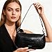 Barabum Retro Classic Clutch Shoulder Tote HandBag with Zipper Closure for Women (2-Black)