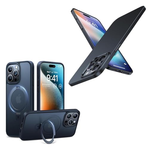 TORRAS Slim Fit Designed for iPhone 15 Pro Case 6.1 inch & Magnetic Protective iPhone 15 Pro Case with Stand