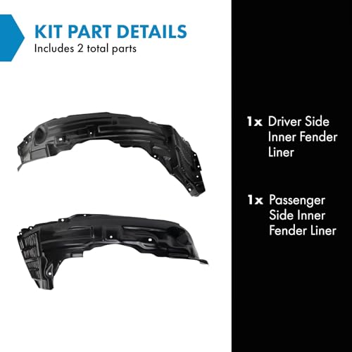 Image of TRQ Inner Fender Liner Set Compatible with 2010-2015 Mitsubishi Lancer MI1248123 MI1249131