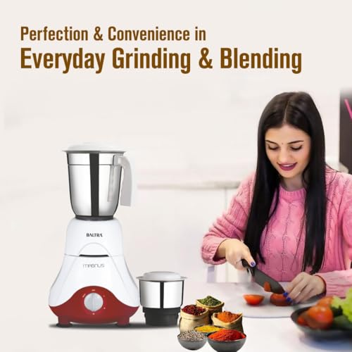 Image of Baltra Magnus BMG-161 Mixer Grinder 550W | 2 Multipurpose Jars, Powerful Grinding, Stainless Steel Material, Adjustable Speed Control, Low Noise, Overload Protection, 2-Year Warranty