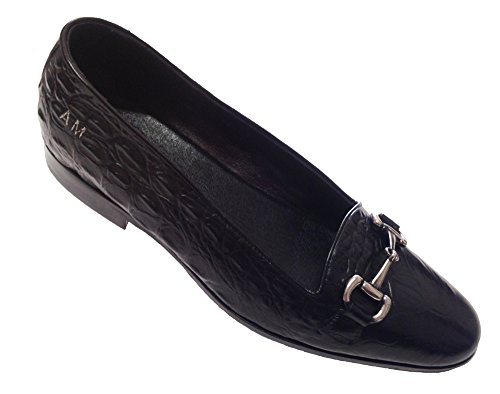 Mocasines de piel para hombre negro con suela cómoda y diseño clásico
