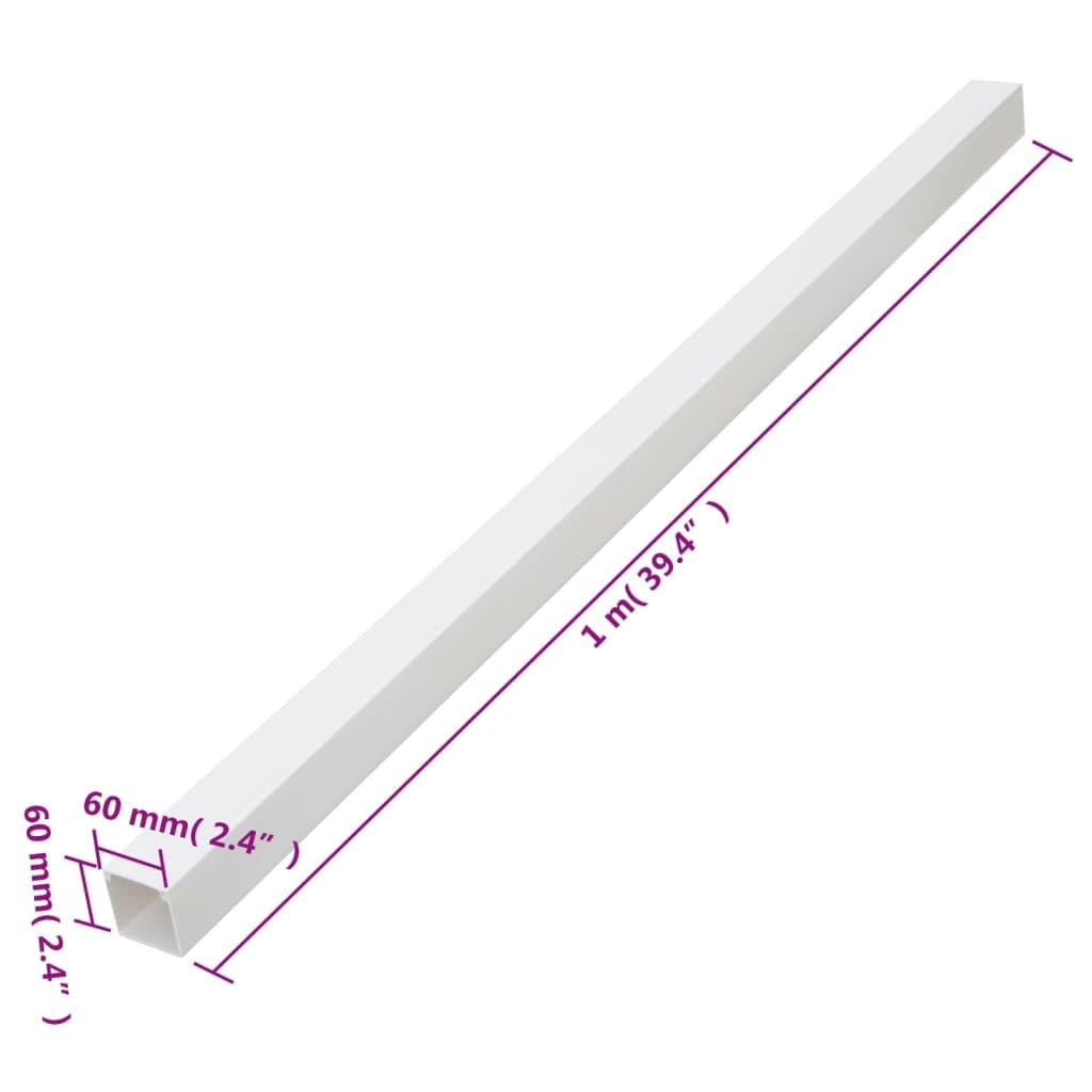Set di 30 tubi di installazione, 60 x 60 mm, in PVC, 30 m, per la gestione dei cavi, per ufficio, parete, pavimento, gaming, computer