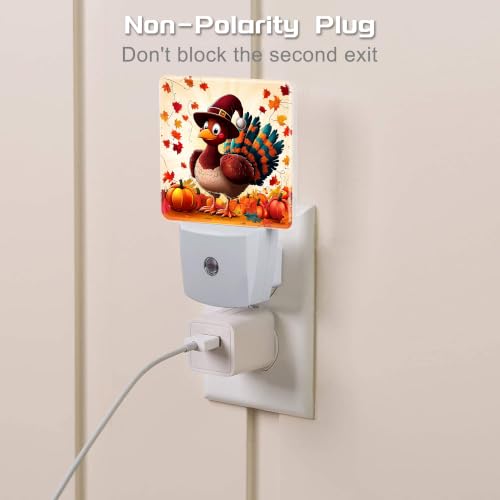 Image of Night Light, Dusk to Dawn Night Light Plug in, Fall Thanksgiving Turkey | Fall Thanksgiving Night Light for Kids,0.5w Energy Saving,Sleep Friendly,Nightlight for Hallway Stairway Kitchen Bedroom