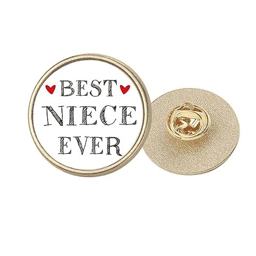Broche ronde en métal doré motif cœur gravé taille M pour femme