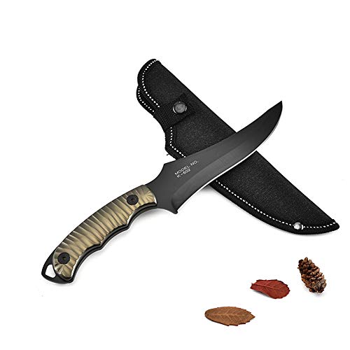 Dcenrun フィッシングナイフ シースナイフ 釣り用 アウトドア用 手のひらサイズで持ち運び便利 (ブラック)