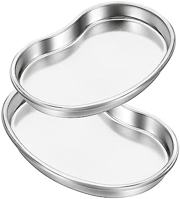 2 Pcs Stainless Steel Kidney Tray, Kidney Dishes Tray Shaped Curved Dish, Professional Surgical Kidney Dish Large Curved Metal Instrument Tray Stainless Steel Tray Lab Instrument Tattoo Tool Trays