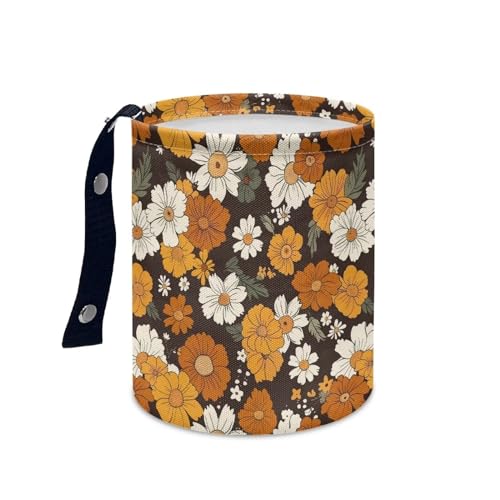 Image of Collapsible Floral Trash Can - Accessories for Cars, Camping & Family Gatherings, Easy to Clean