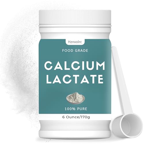 6 oz Calcium Lactate Powder 100% Pure Calcium Lactate Food-Grade Supports Bone Health Helps Neutralize Food Acidity Keeps Food Fresh for Dairy Products Breads and Pastries and More