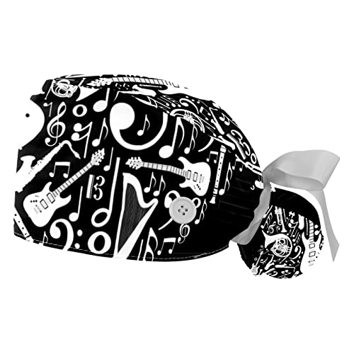 Casquettes de travail notes de musique JDEZ : chapeaux bouffants pour égayer le quotidien médical