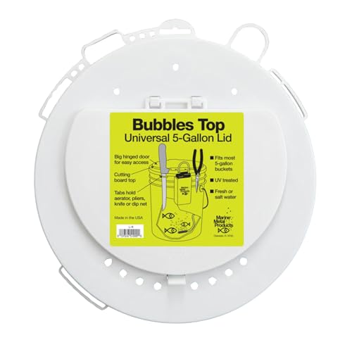 Marine Metal L-5 Bubbles Top 5 Gallon, Universal Lid W/Tabs, White