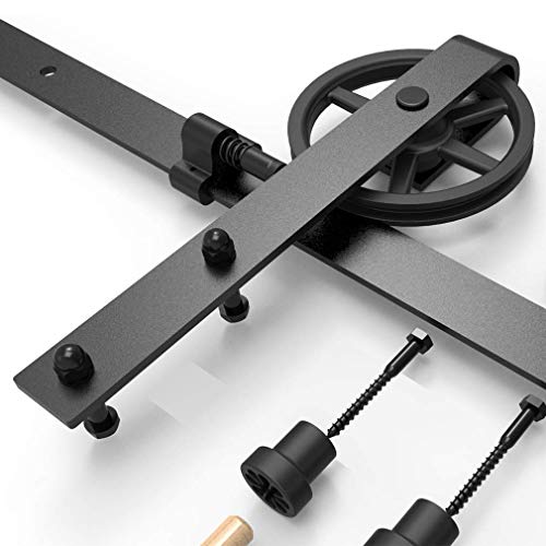 CCJH 167cm/6.56ft Kit di accessori per porte scorrevoli, set di ferramenta per porte scorrevoli, rullo a ruota grande per una singola porta