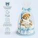 Windeltorte Junge in Blau – Handgefertigtes Baby Geschenk zur Geburt & Taufe mit Kuscheltier, Windeln, Glückwunschkarte – Baby Windeltorte zur Babyparty Geschenkidee