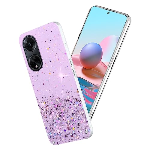 Fondo Trasparente Cristallino: Il silicone traslucido glitterato cover per OPPO A98 antiurto mostra il colore originale del dispositivo, arricchito da dettagli scintillanti per un'estetica elegante, creando un effetto visivo mozzafiato.