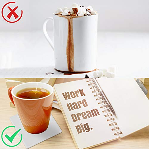 image for Colovis 12 Pack Ceramic Tile for Crafts Coasters, 4 Inches Square Ungl