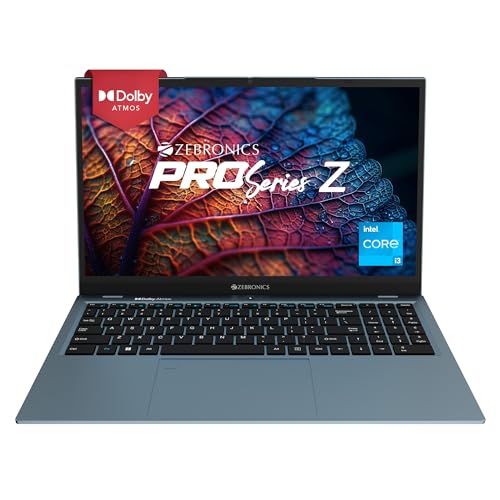 ZEBRONICS PRO Series Z NBC 3S, Intel Core 12th Gen i3 Processor 8GB RAM & 512GB SSD Laptop, 15.6 Inch (39.6CM), IPS 180° Display, Dolby Atmos, 38.5Wh Large Battery, Windows 11, Blue, 1.76 Kg ZEBRONICS PRO Series Z NBC 3S, Intel Core 12th Gen i3 Processor 8GB RAM & 512GB SSD Laptop, 15.6 Inch (39.6CM), IPS 180° Display, Dolby Atmos, 38.5Wh Large Battery, Windows 11, Blue, 1.76 Kg