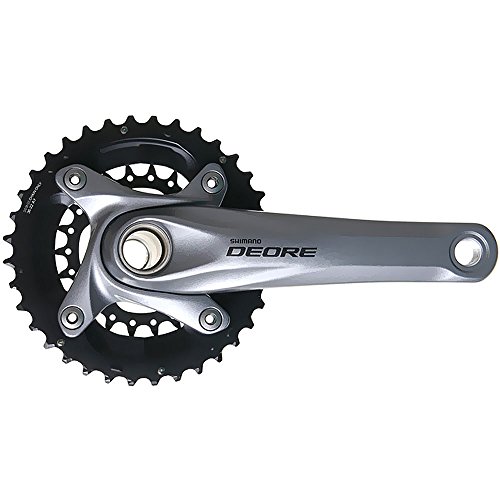 Pédalier VTT Shimano Deore FC-M617 argenté 2x10 vitesses 38x24T en 175mm