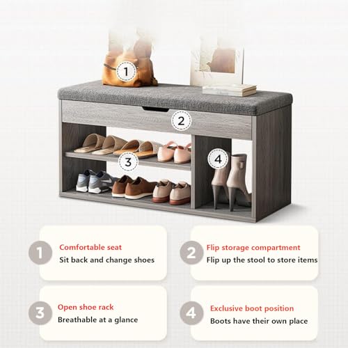 Étagère à chaussures compacte 80cm meuble de rangement chambre et bain - 4