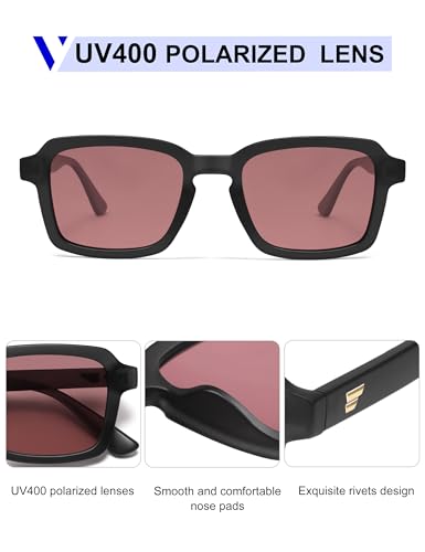 Image of VANLINKER Polarized Trendy Square Sunglasses for Women Men 2026 Retro Chic Cute Shades VL9849