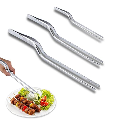 Pinzas de Cocina,3 piezas Pinza Cocina Acero Inoxidable,Pinzas para Emplatar 14/20/23cm,Pinzas Chef Cocinar Acero Inoxidable,pinze cucina diseño de alimentos,guarnición,decoración de pasteles Cover