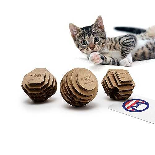 Cat-Ball-Toys-by-Americat--Made-in-USA--Safe-Cardboard-Cat-Toys--for-Interactive-and-Independent-Play-Exercise-Stress-Relief-for-All-Breeds-Ages-Variety-Pack-of-3-Balls Cat Ball Toys by Americat – Made in USA – Safe Cardboard Cat Toys – for Interactive and Independent Play, Exercise & Stress Relief for All Breeds & Ages (Variety Pack of 3 Balls) - Image 1