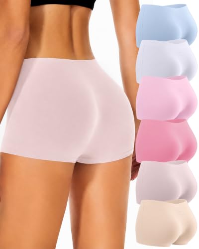 Image of Womens Boy Shorts Underwear Seamless Soft Stretch No Show Boxer Panties