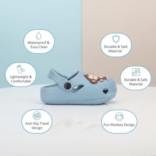Image of GIMME ! Kids EVA Clogs Cartoon Charm, Lightweight Slip-On for Boys Girls