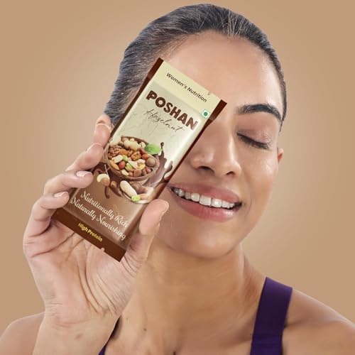 Image of POSHAN Women's Nutrition Hazelnut Protein Bar, 40 g | 8g Protein with 4G Fiber |No Added Sugar, 100% Vegetarian & Gluten-Free| Made with Dates, Ragi and Superfoods|No Trans Fat |Pack of 3