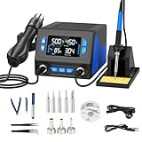 Lötstation, 2 in 1 Heißluft Lötstation mit Drei Speichermodi, Automatischer Schlafmodus...