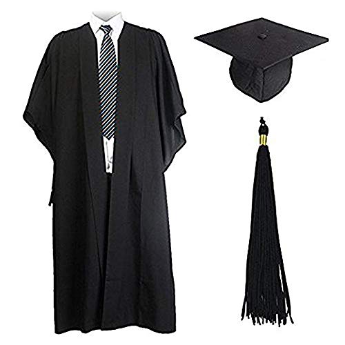 GraduatePro Graduação Birrete e Toga, universidade, professora, 2021, presente unissexo, vestido mulher homem preto - Toga e Birrete