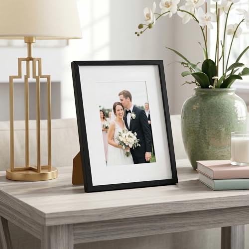 Americanflat 8x10 Picture Frame with Shatter-Resistant Glass - Use as 5x7 Frame with Mat or Display 8x10 Photo Without Mat - Streamline Collection - Picture Frames for Tabletop and Wall - Black by Americanflat - Image 7