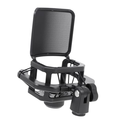 1Pc Adjustable Durable Microphone Stand Blowout Prevention Mic Holder with Adjustable Tension for Stability for Studio Podcasting Streaming Black
