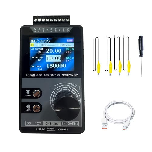 Adjustable Signal Generator 4-20mA 0-12v DC Voltage Current Analog Simulator PWM Pulse 1-150kHz High Precision Short Circuit Protection for PLC Controller Panel LED Testing Calibration