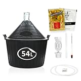Kit de fabrication de vin avec ballon à vin et accessoires pour vin fait maison (54 L)...