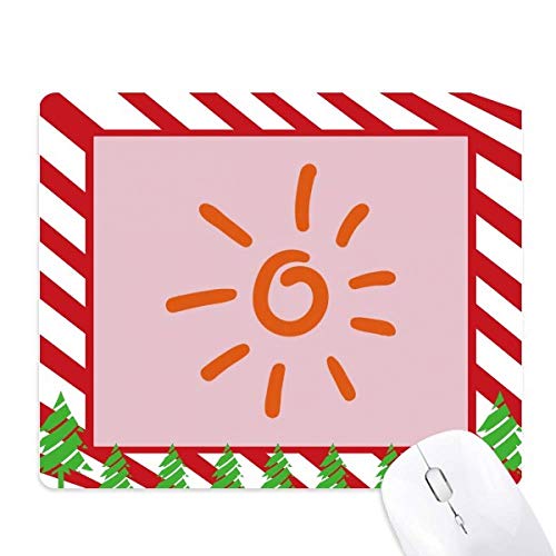 Tapis de souris orange antidérapant avec motif artistique de soleil peint à la main