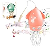【1個セット】Sediven ダンシング イカおもちゃ 動く 電動おもちゃ 知育玩具 踊るタコ LEDライト＆音楽付き 子供向けロボット 子・犬・猫用 室内遊び障害物回避センサー搭載 SNSで話題 踊る シェイク ぬいぐるみ 飾り プレゼント （ピンク）