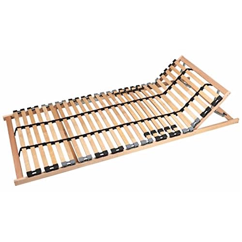 TAURO 22914 7 Zonen Lattenrost, 90 x 200 cm, Geeignet für alle Matratzen, Kopfteil verstellbar, Komfort Lattenrost mit 28 Leisten