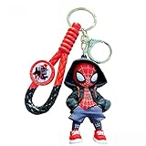 GVIOOEI Spider Keychain, Cute Backpack Keychain,Kawaii Key Chain Wristlet Car Charms (redblack)