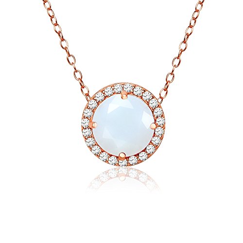 Bague opale et zircone cubique en argent 925 rose : bijou chic forme ronde
