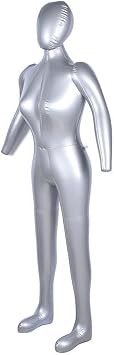 165Cm Inflatable Full Body Female Mannequin, Pvc Dress Form With Stand For Retail Store Display, Space Saving Shop Decor