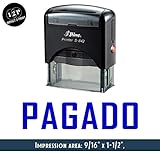 Área de impresión: 9/16" x 1-1/2" aproximadamente, tiempo de producción del sello: 1-2 días hábiles. Sello disponible en 4 colores brillantes y atractivos: negro, azul, rojo, violeta.