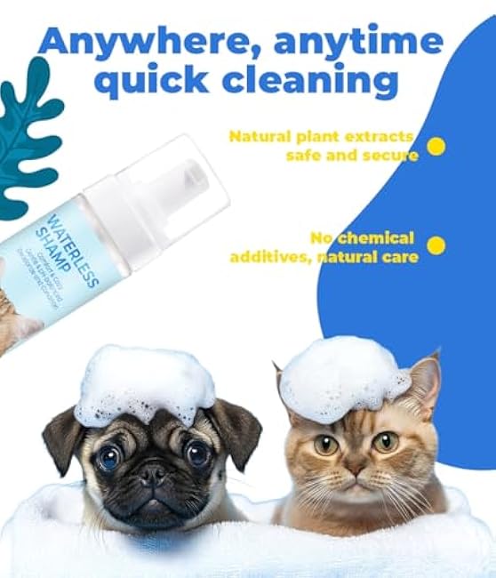 Waterless Cat Shampoo, Cat Waterless Shampoo with Brush, Licking Safe Dry Shampoo for Quick Clean Between Baths-y5vaOSsk