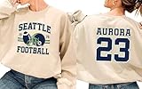 Personalized Seattle Football Fan Sweatshirt, Big Game Sunday Pullover, Unisex Casual Sports Crewneck for Football Lovers (Design 2)