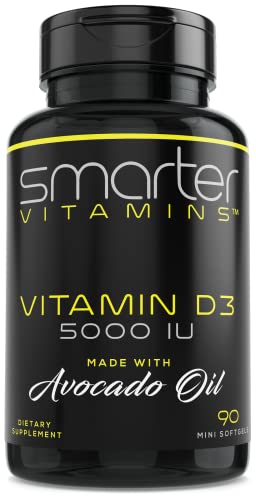 Smarter Vitamin D3 5000 IU in Avocado Oil 125mcg - 90 Mini Softge...