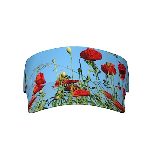 Casquette visière coquelicots respirante avec fermeture ajustable pour chapeau de sport