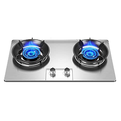 Gas Hob 71Cm Built-In Gas Cooktop, 2 Burner Gas Hob, Natural Gas/Propane Gas, Safety Valves, Automatic Switch-Off (E NG) (B NG)